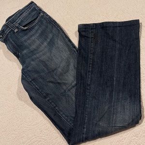 Light wash boot cut jeans